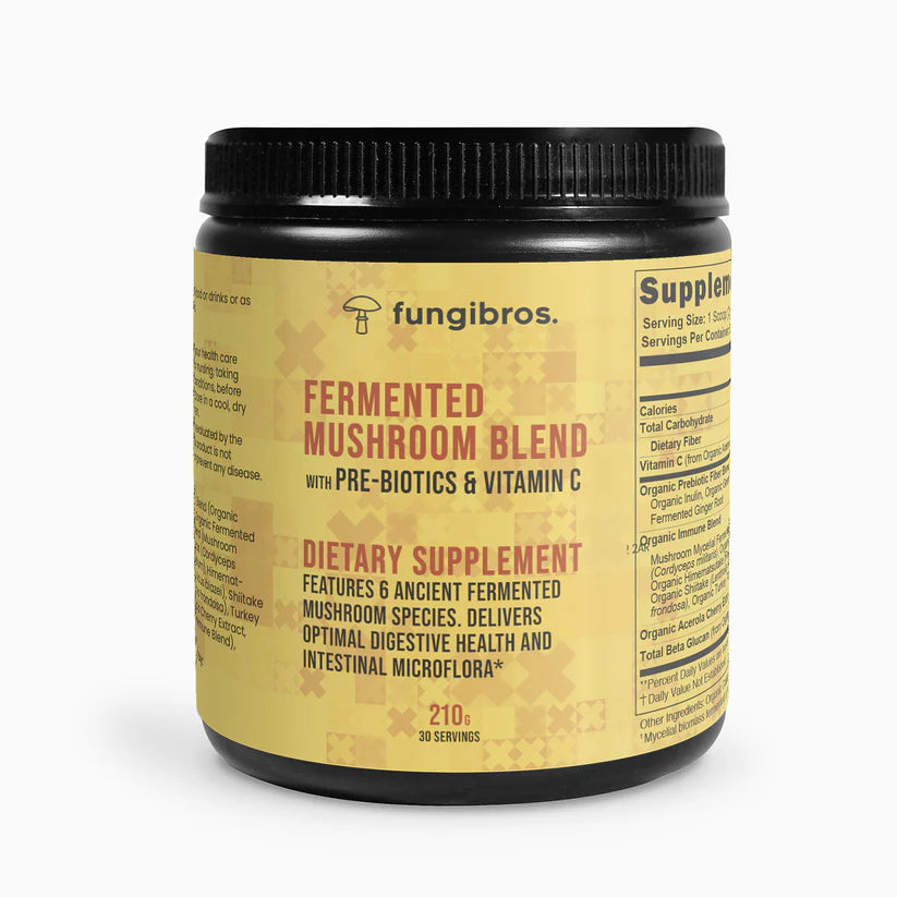 Fermented Mushroom Blend with Prebiotics & Vitamin C – Full-Spectrum Immunity & Gut Support