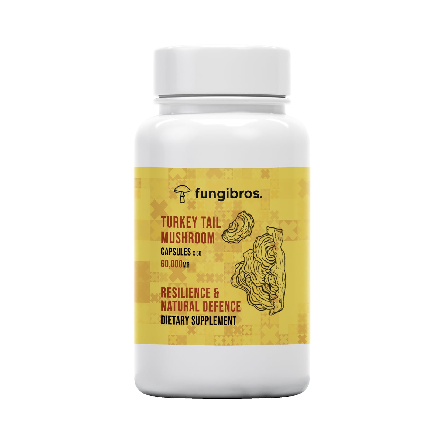 Turkey Tail Mushroom Capsules – Immune, Gut & Microbiome Support (60 x 1000mg)
