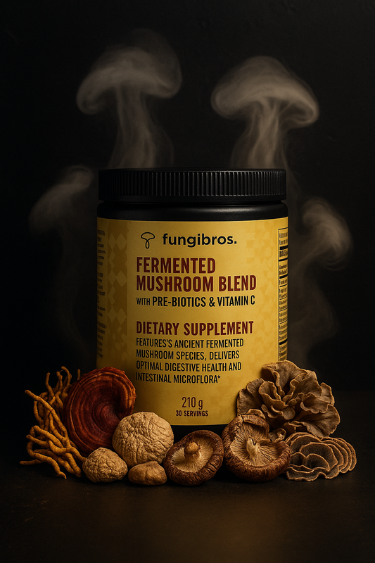 Fermented Mushroom Blend with Prebiotics & Vitamin C – Full-Spectrum Immunity & Gut Support