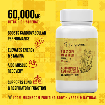 Cordyceps Mushroom Capsules – Natural Energy, Stamina & Immune Support (60 x 1000mg)