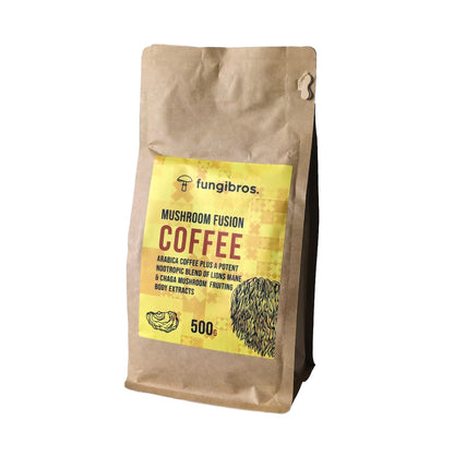 Mushroom Coffee Fusion – Lion’s Mane & Chaga for Focus & Immunity