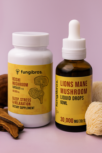 Menopause Support Package – Lion’s Mane Drops & Reishi Capsules